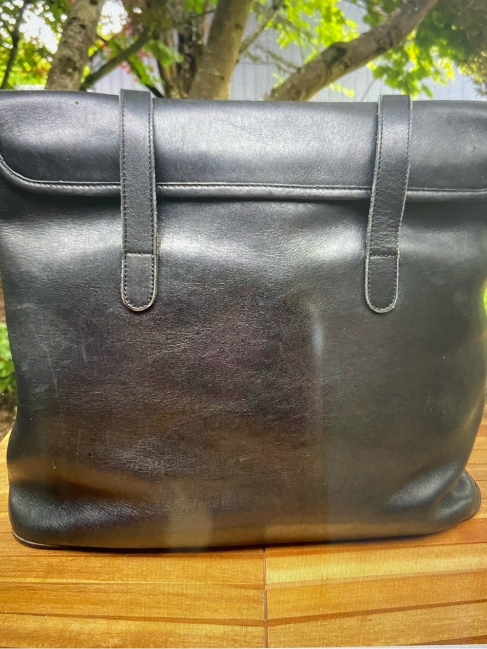 Coach Branson Black Leather Messenger Tote with Brass Hardware - Picture 8 of 12